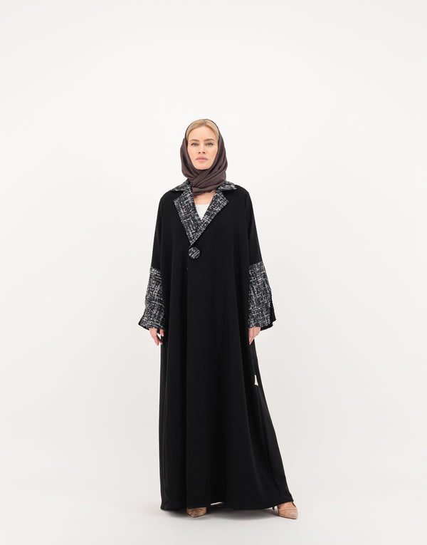 Tweed jacket collar abaya