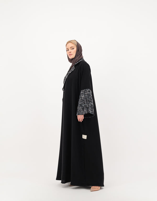 Tweed jacket collar abaya