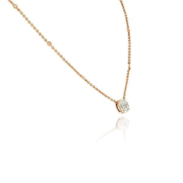 Rose Gold pendant with marquise and princess cut diamonds