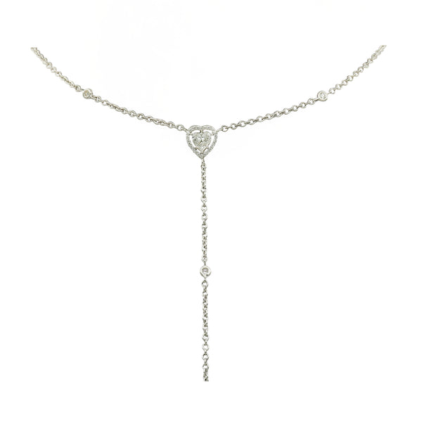 White Gold necklace with pear, princess, and round cut diamonds