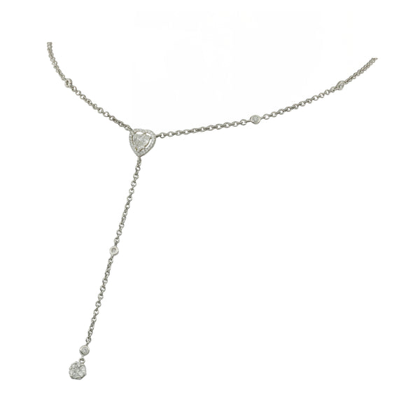 White Gold necklace with pear, princess, and round cut diamonds