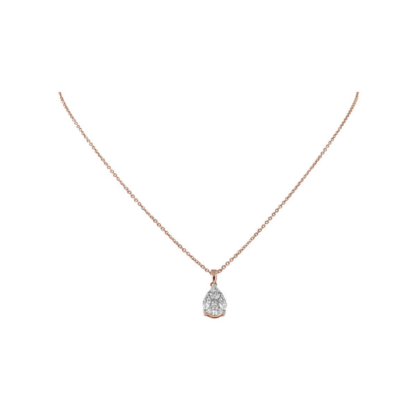 Rose Gold pendant with multi cut diamonds